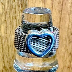 Tiffany & Co Silver Heart Mesh Ring